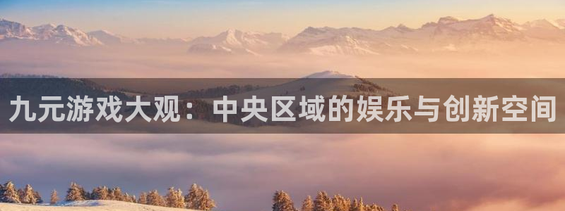 杏盛登录注册：九元游戏大观：中央区域的娱乐与创新空间